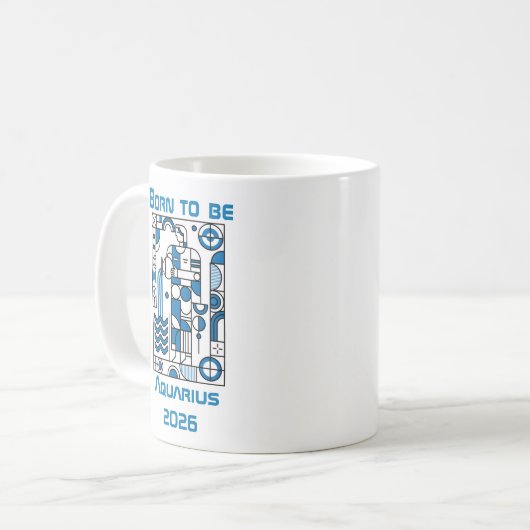 Born to be Aquarius Kaffeetasse (Vorderseite Links)