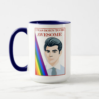 Born To Be Awesome Retro Vintage Young Man Male  Tasse