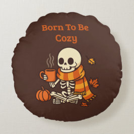 BORN TO BE COZY – Skelett Rundes Kissen