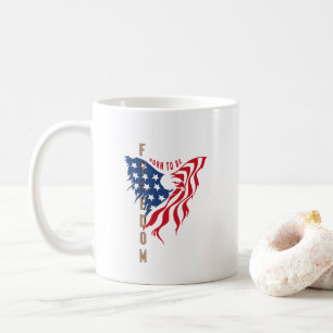 Born to Be Free Patriotic Eagle   Klassischer Bech Kaffeetasse