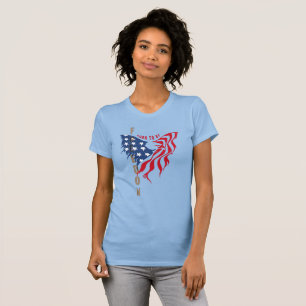 Born to Be Free Patriotischer Adler   Frauen Slim  T-Shirt