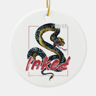 Born To Be Inked Tattoo-Design Vintage-Schlange Keramik Ornament