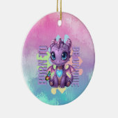 Born to Be Unique Cute Dragon - Autism Awareness Keramik Ornament (Rechts)