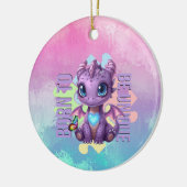 Born to Be Unique Cute Dragon - Autism Awareness Keramik Ornament (Links)