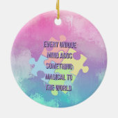 Born to Be Unique Cute Dragon - Autism Awareness Keramik Ornament (Hinten)