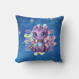 Born to Be Unique Cute Dragon - Autism Awareness Kissen