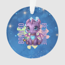 Born to Be Unique Cute Dragon - Autism Awareness Ornament