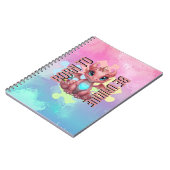 Born to Be Unique Cute Pink Dragon– Inspirational Notizblock (Linke Seite)