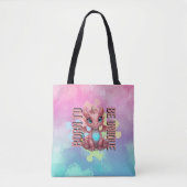 Born to Be Unique Cute Pink Dragon– Inspirational Tasche (Vorderseite)