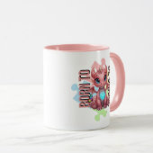 Born to Be Unique Cute Pink Dragon– Inspirational Tasse (VorderseiteRechts)