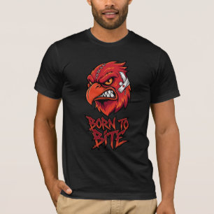 BORN TO BITE Wütendes Rotes Vogel T-Shirt