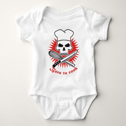 born to cook baby strampler (Vorderseite)