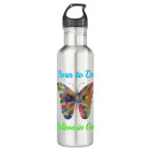 Born to Die , believe in God Edelstahlflasche (Vorderseite)