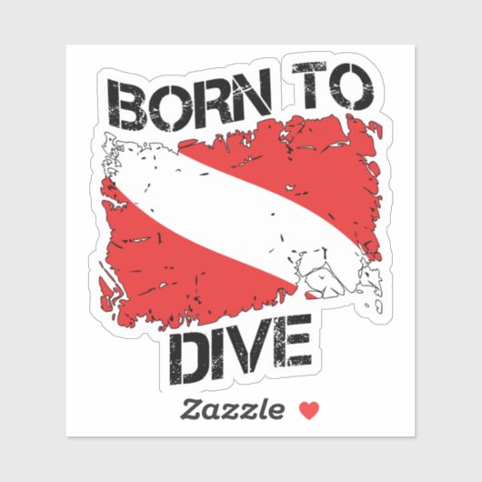 Born to Dive weathered dive flag sticker (Blatt)