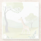 Born to Explore | Giraffe-Aquarellmalerei Glasuntersetzer (Rückseite)