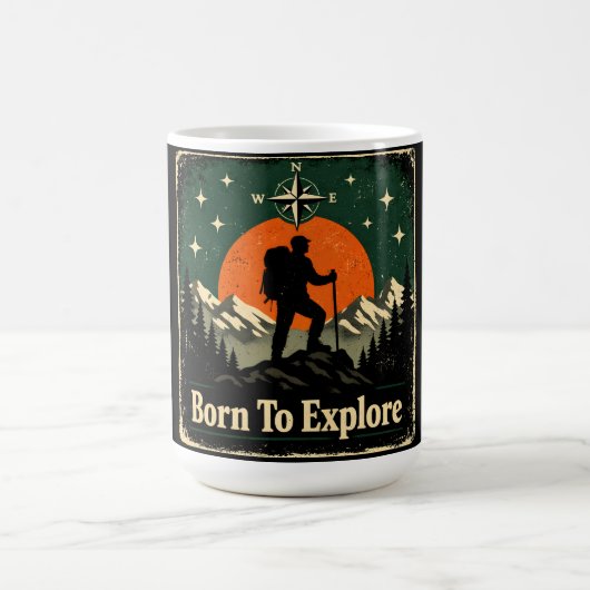 Born To Explore – Natürlicher Entdecker Wilderness Kaffeetasse (Mittel)