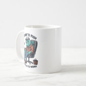 Born to Fish, Work Mug Kaffeetasse (Vorderseite Links)