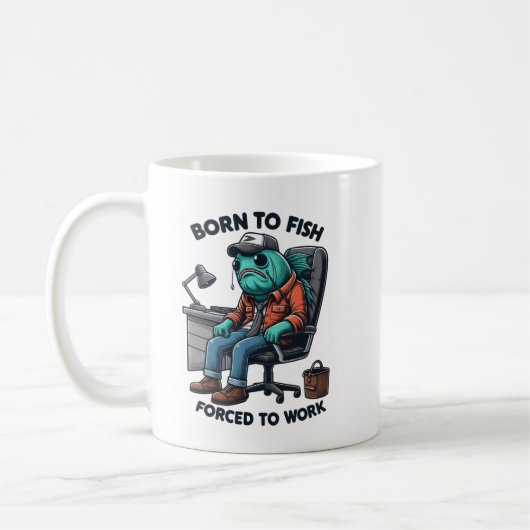Born to Fish, Work Mug Kaffeetasse (Links)