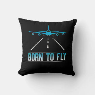 Born To Fly Aviation Pilot Flying Airplane Aircraf Kissen