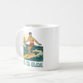 Born To Glide Cali Surfer -Retro Surf Art- Surfing Kaffeetasse (Vorderseite Links)