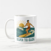 Born To Glide Cali Surfer -Retro Surf Art- Surfing Kaffeetasse (Links)