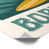 Born To Glide Cali Surfer -Retro Surf Art- Surfing Poster (Ecke)