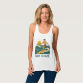 Born To Glide Cali Surfer -Retro Surf Art- Surfing Tank Top (Vorderseite Vollansicht)