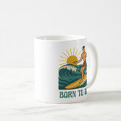 Born To Glide California Surfer Retro Surf Graphic Kaffeetasse (VorderseiteRechts)
