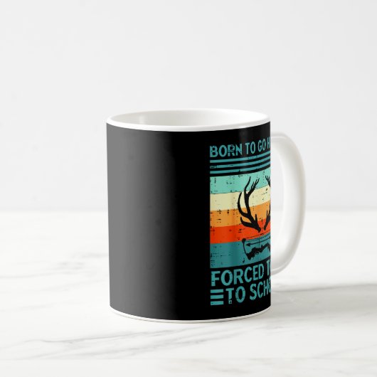 Born To Go Hunting Forced School Retro Hunter Men Kaffeetasse (VorderseiteRechts)