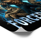 Born To Goon Forced To Edge Funny Alpha Wolf Meme Poster (Ecke)