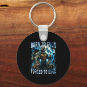 Born To Goon Forced To Edge Funny Alpha Wolf Meme  Schlüsselanhänger (Vorderseite)