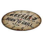 Born to Grill Funny BBQ Evolution Schneidebrett (Ecke)
