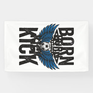 Born To Kick Vintage Fußball Flügel Shirt Design_1 Banner