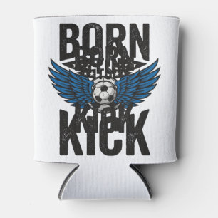 Born To Kick Vintage Fußball Flügel Shirt Design_1 Dosenkühler