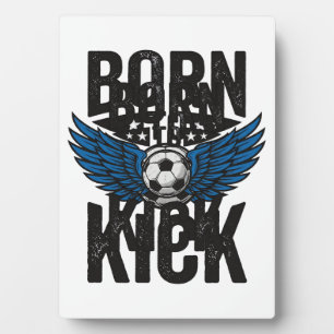 Born To Kick Vintage Fußball Flügel Shirt Design_1 Fotoplatte