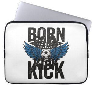 Born To Kick Vintage Fußball Flügel Shirt Design_1 Laptopschutzhülle