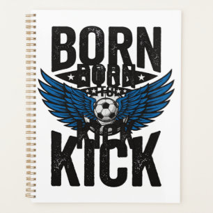 Born To Kick Vintage Fußball Flügel Shirt Design_1 Planer