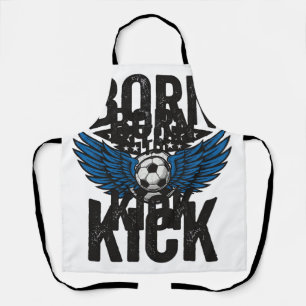 Born To Kick Vintage Fußball Flügel Shirt Design_1 Schürze