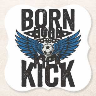 Born To Kick Vintage Fußball Flügel Shirt Design_1 Untersetzer