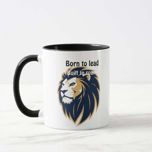 Born to Lead. Built to Roar." Lion Face Coffee Cup Tasse (Links)