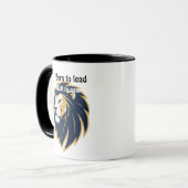 Born to Lead. Built to Roar." Lion Face Coffee Cup Tasse (Vorderseite Links)