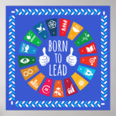 Born to Lead SDGs 2030 Wall Art – Birthday Gift Poster (Vorne)