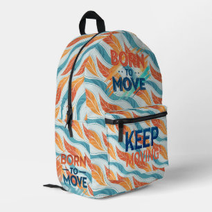 Born to Move – Moderne Energetische Typografie Bedruckter Rucksack