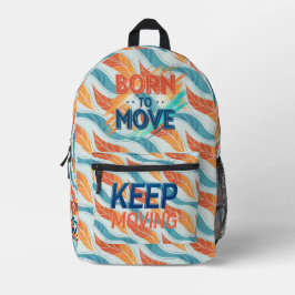 Born to Move – Moderne Energetische Typografie Bedruckter Rucksack