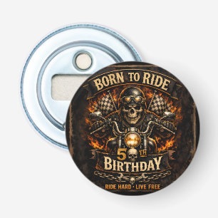 Born to Ride 50. Geburtstag Biker-Totenkopf-Karte Flaschenöffner