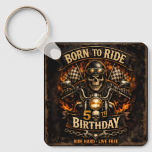 Born to Ride 50. Geburtstag Biker-Totenkopf Schlüsselanhänger
