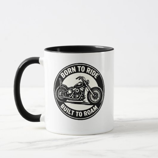 Born to Ride Built to Roam Chopper Mug Tasse (Links)