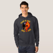 Born to Ride Flaming Skull Helmet Hoodie (Vorne ganz)