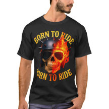 Born to Ride Flaming Skull Helmet