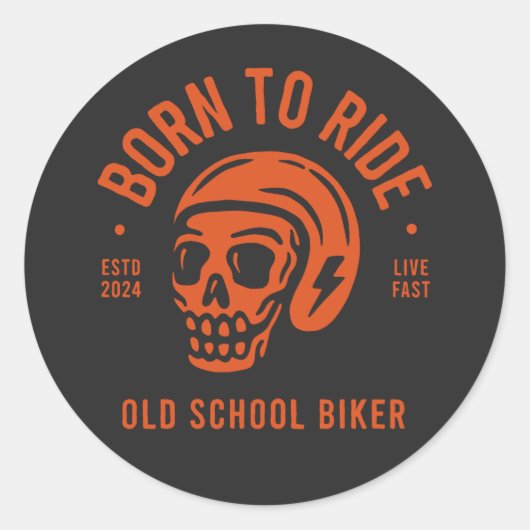 Born to Ride Runder Aufkleber (Vorderseite)